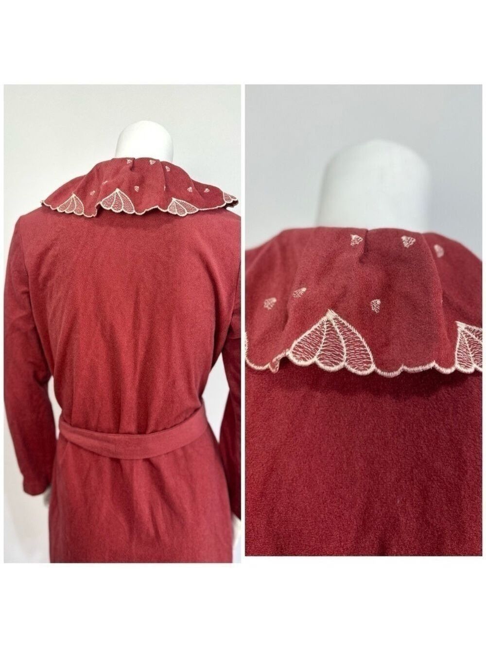 Vintage Diamond Tea Gown 70’s Embroidered Robe Sz Medium - Picture 7 of 15